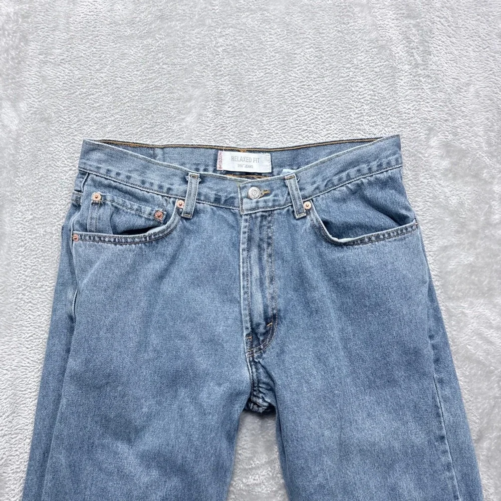 Vintage Y2K Levi's 550 Relaxed Fit Jeans Mens 34x34 Light Wash Blue Tapered Leg